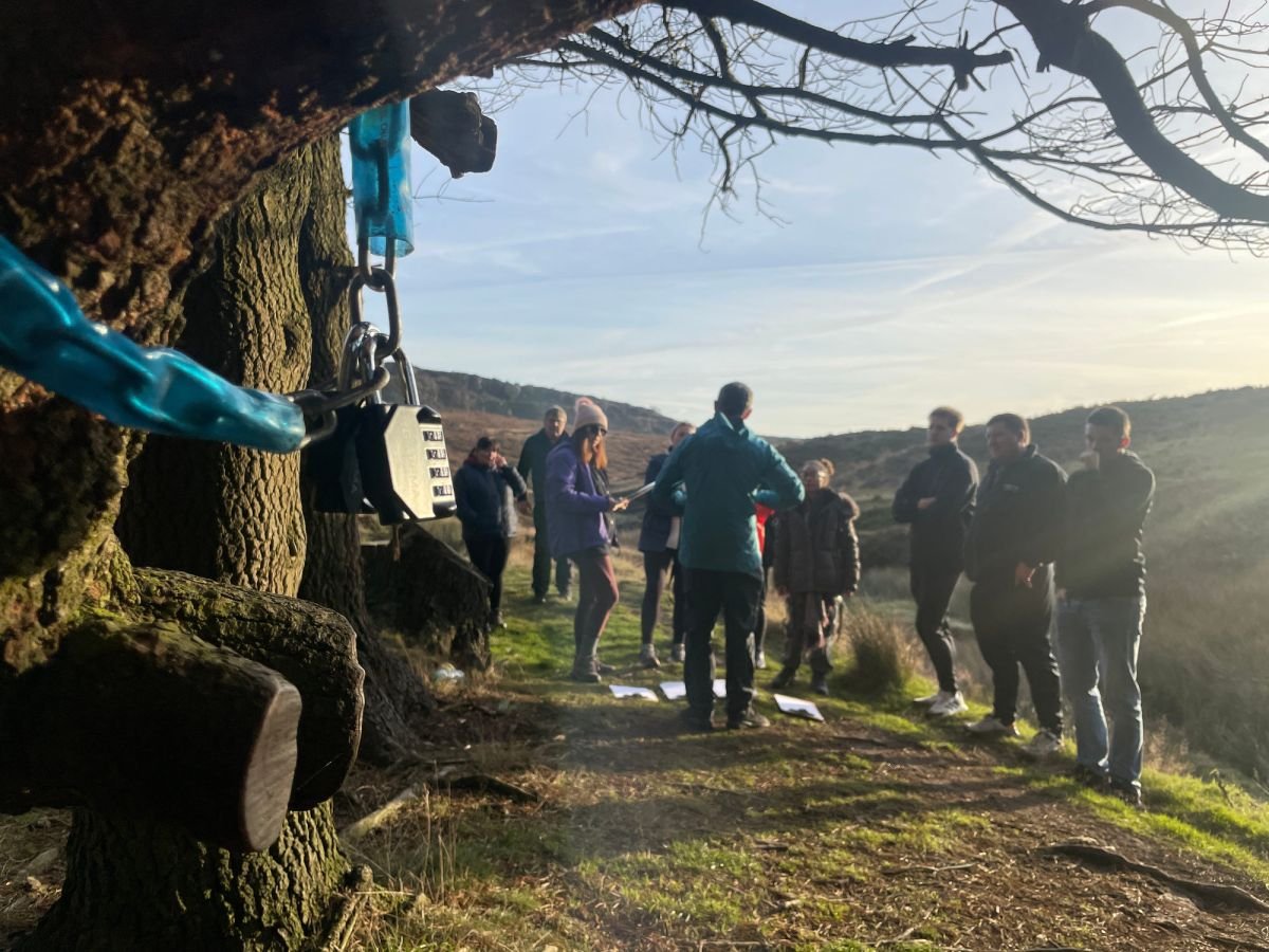 A leadership development session outdoors in the Peak District