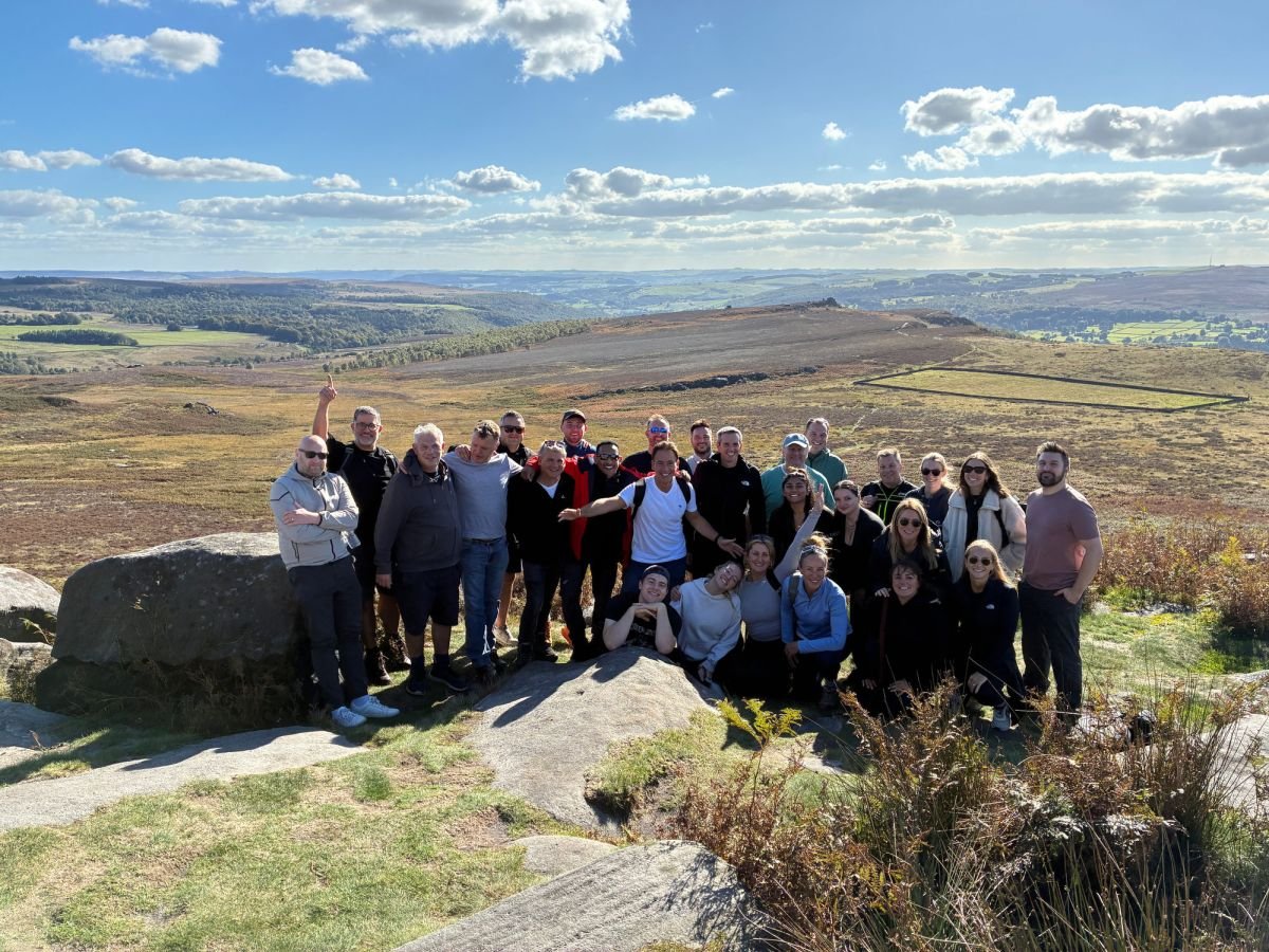 A team walking in the Peak District on a Fresh Air Meeting